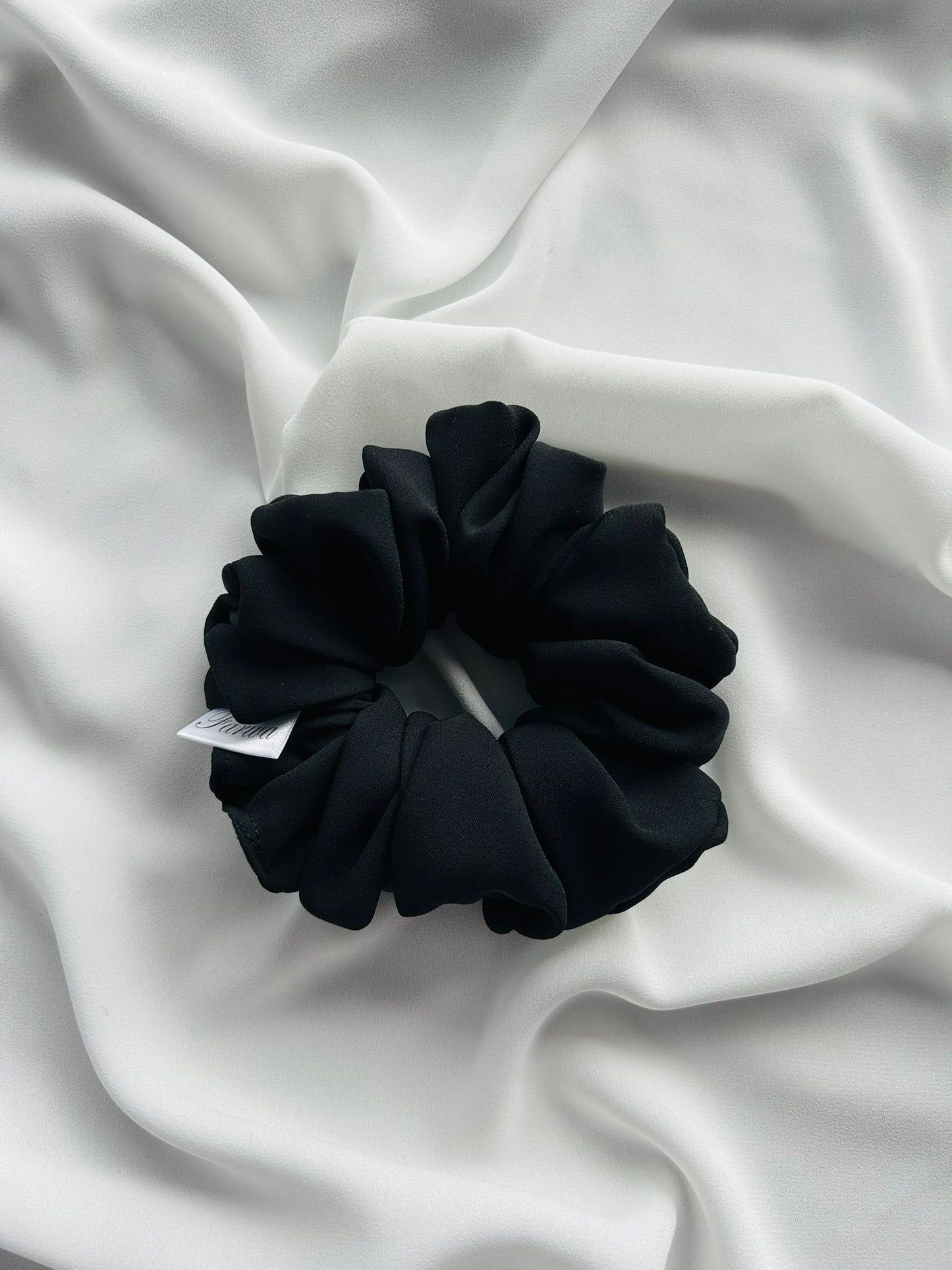 Georgette Scrunchie - Black Pearl